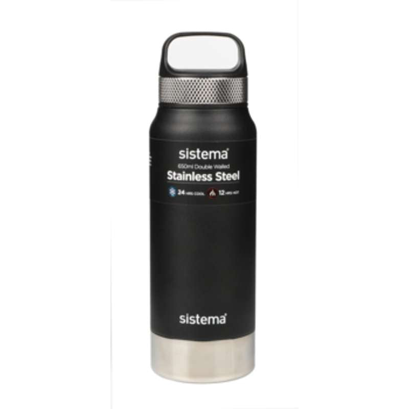 Thermos Flask System - Stainless Steel - 650ml - Black