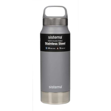 Thermos Flask System - Stainless Steel - 650ml - Grey