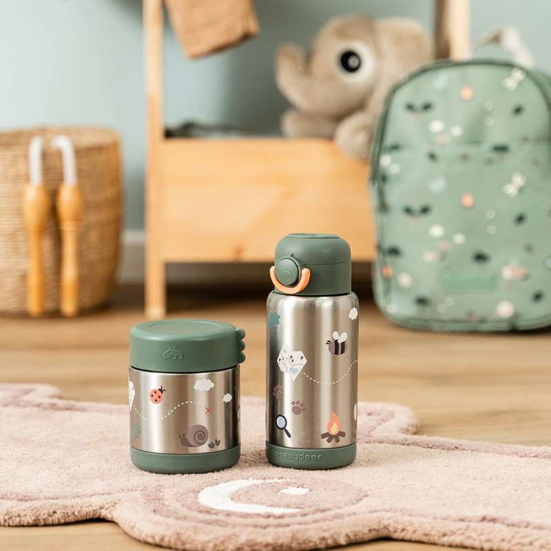 Done by Deer Termos cu pai - Tiny Trails - 340ml - Verde 