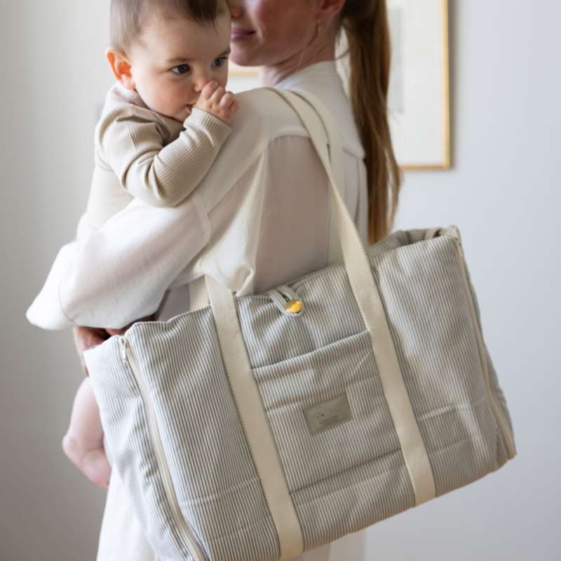 Cam Cam Copenhagen Mochila de bebé - Dobrável - OCS - Listras Clássicas Azuis 