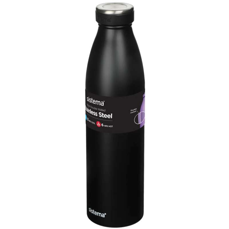 Sistema Sticlă termică - Oțel inoxidabil - 750ml - Negru 