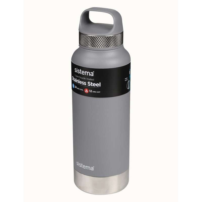 Système de bouteille thermique - Acier inoxydable - 1L - Gris