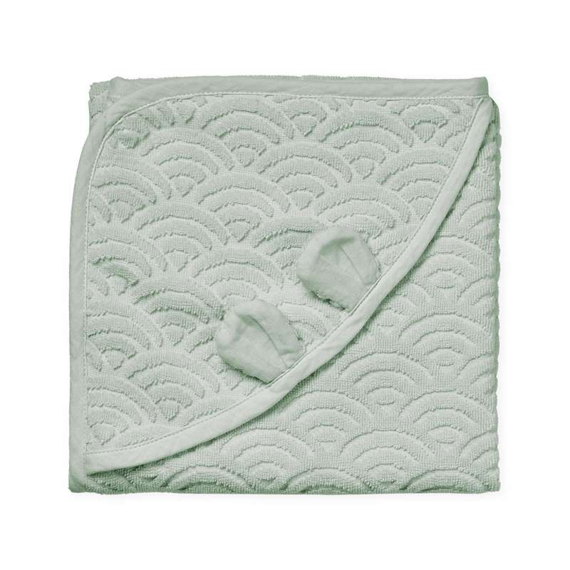 <tc>Cam Cam copenhagen</tc> Towel with Hood and Ears - Baby - GOTS - Dusty Green