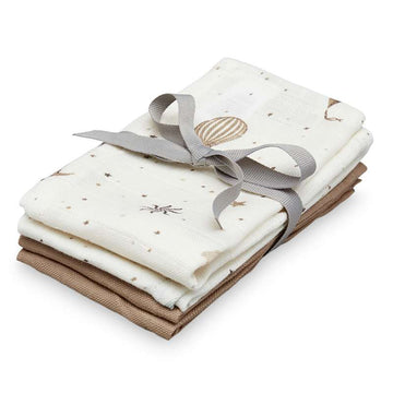 Cam Cam Copenhagen Lingettes de nettoyage - Lot de 4 - GOTS - Mélange Dreamland/Camel