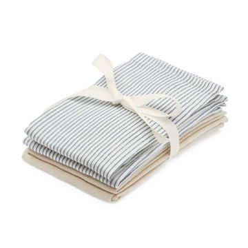 <tc>Cam Cam copenhagen</tc> Washcloths - 4-Pack - GOTS - Mix Classic Stripes Blue/Praline