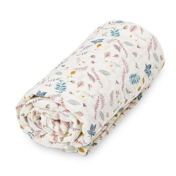 Cam Cam Copenhagen Couverture en mousseline pour bébé - GOTS - Feuilles pressées Rose