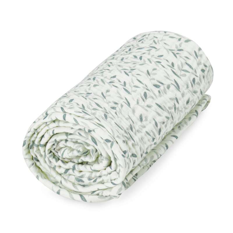 Cam Cam Copenhagen Muslin Babyteppe - GOTS - Grønne Blader