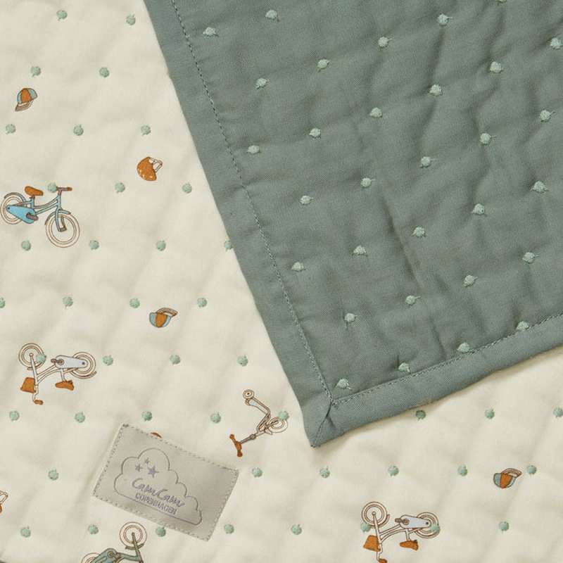 Cam Cam Copenhagen Quilted Baby Blanket - OCS - Bicycles 