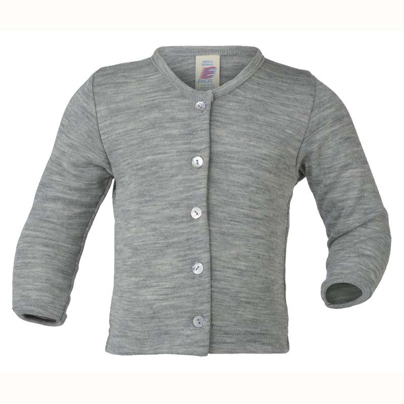 Engel Natur Cardigan til Baby - Uld/Silke - Grey Melange