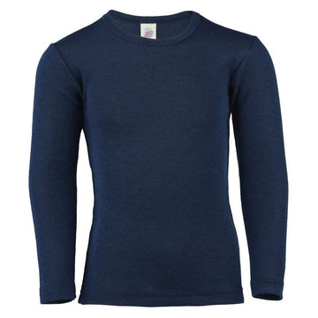 Engel Natur Bluse - Økologisk Uld/Silke - Navy