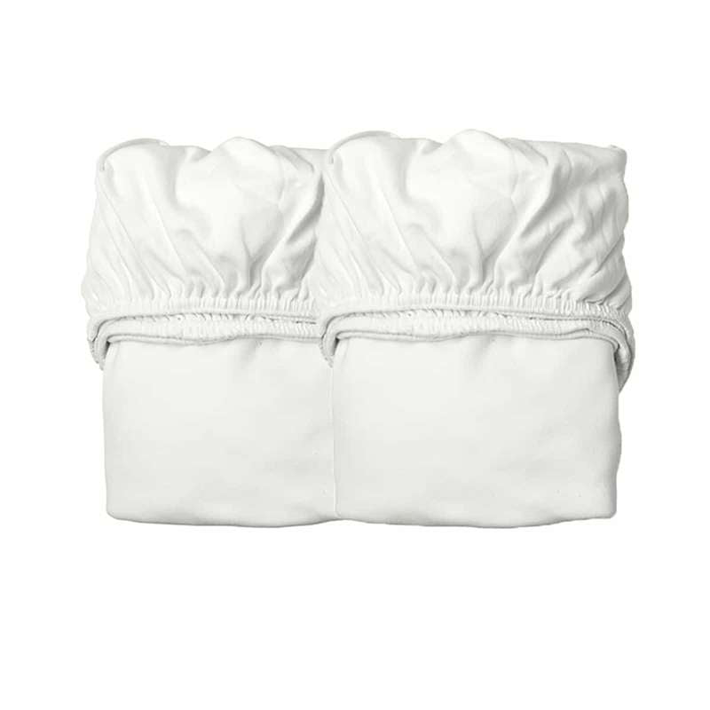 Leander Laken 60x115 cm für Babybett - Organic - 2 Stück - Schnee