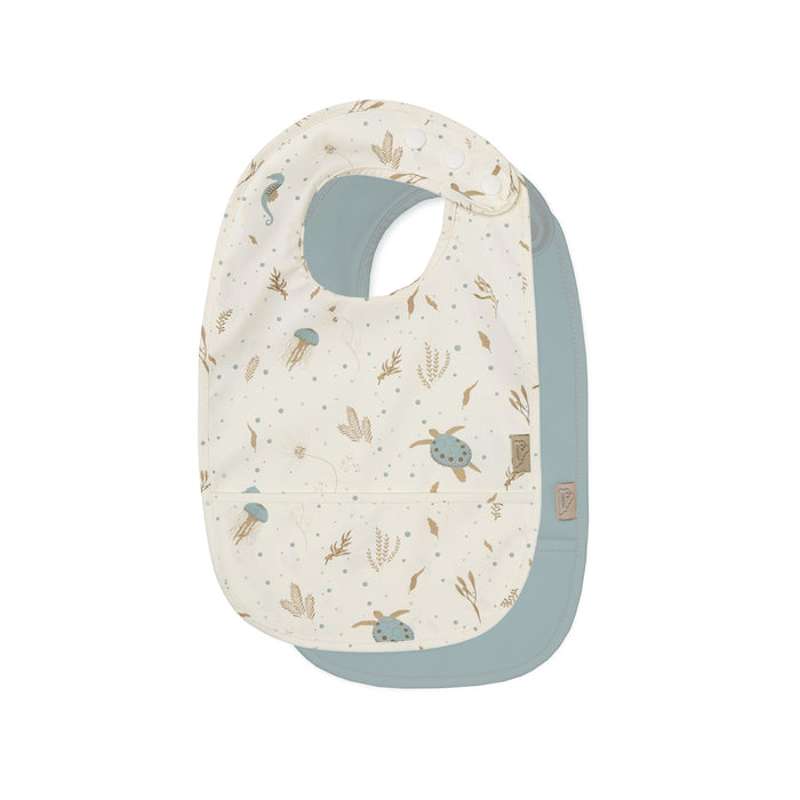 Cam Cam Copenhagen Bib with Pocket - 2-pack - Sea Garden 