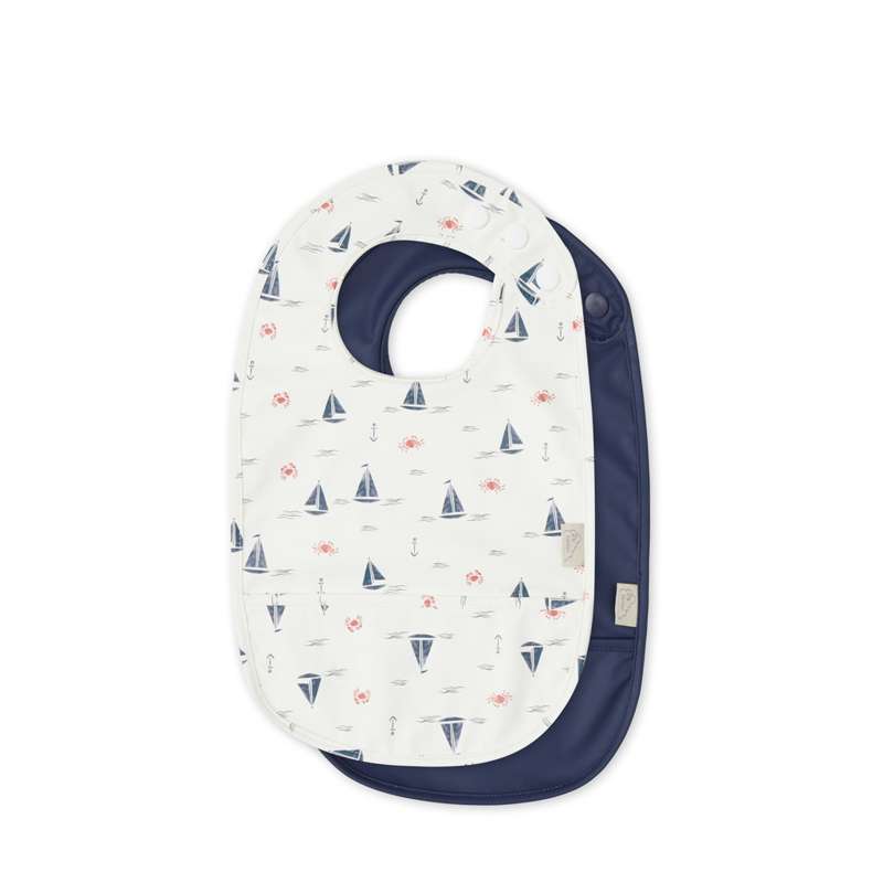 <tc>Cam Cam copenhagen</tc> Bibs with Pocket - 2-Pack - Sailboats/Navy