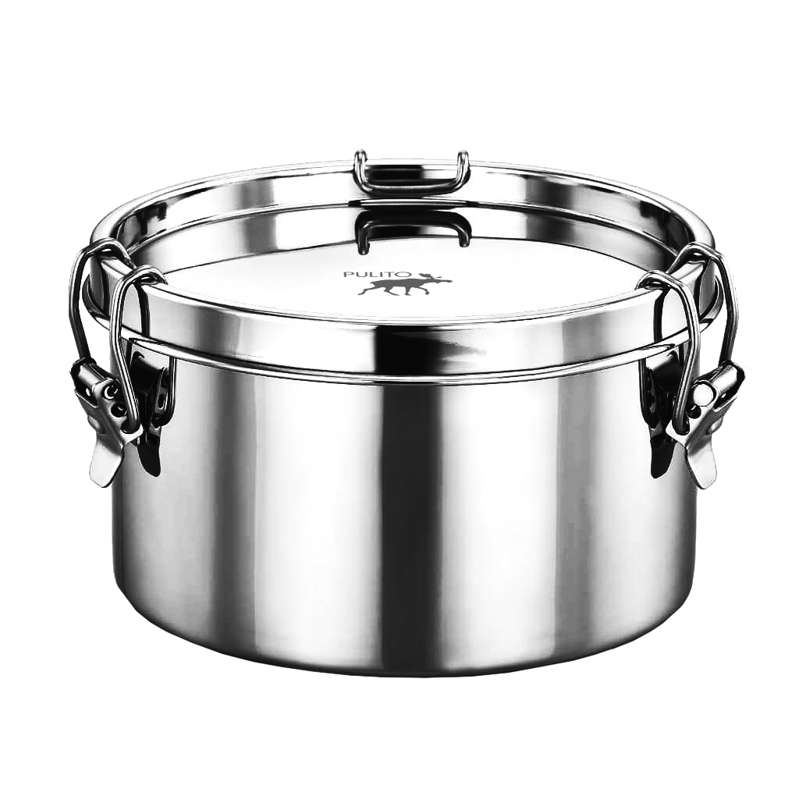 Pulito PureLunchBox Lunchbox - Stainless Steel - Airtight - Round