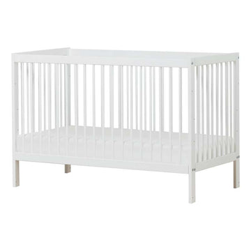 Hoppekids IDA-MARIE - Babyseng m. Justérbar Højde og Sidepanel - m. Skummadras - Hvid