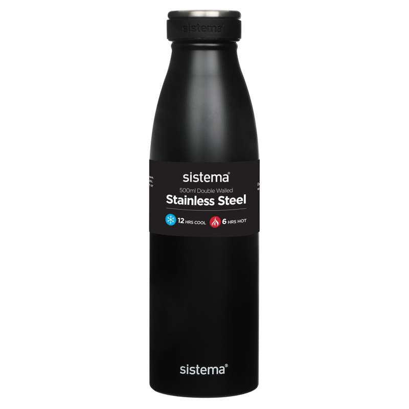 Thermos Flask System - Stainless Steel - 500ml - Black