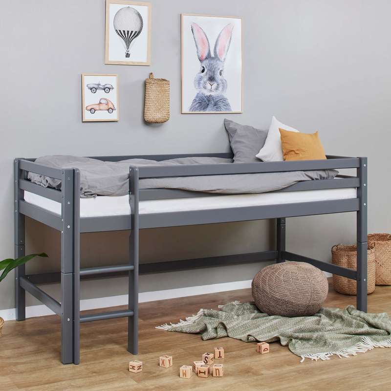 Hoppekids ECO Dream - My Color Half-High Bed - 90x200 cm. - Smoked Pearl 