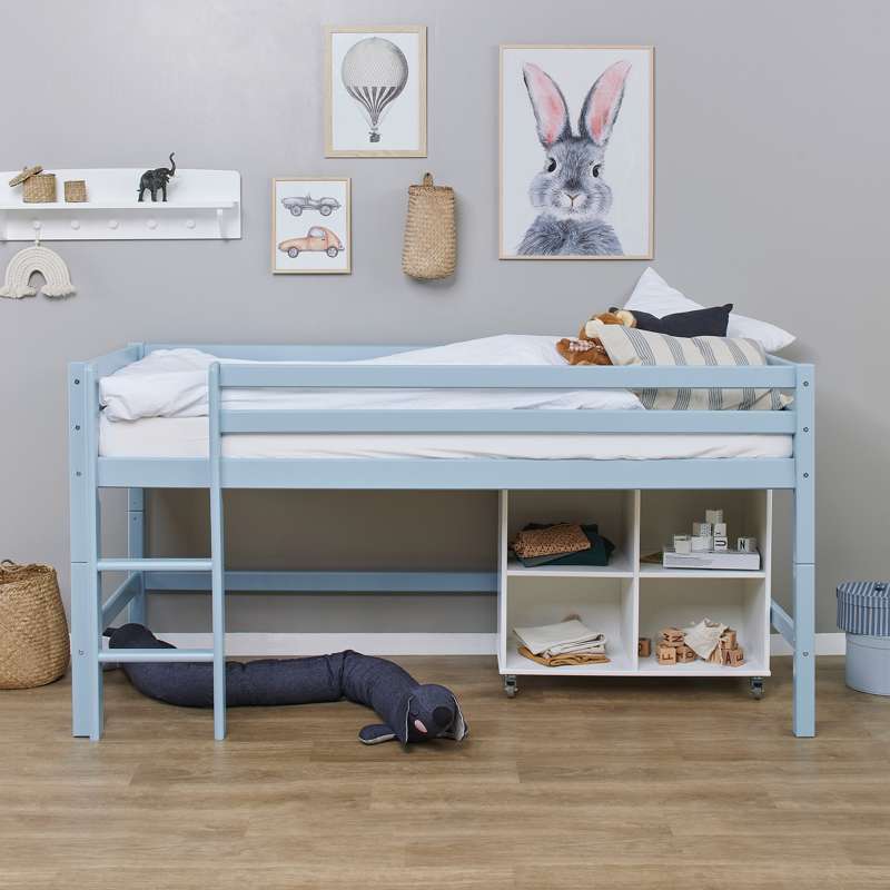 Hoppekids ECO Dream - Mon lit mi-hauteur My Color - 90x200 cm - Bleu rêveur