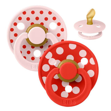 BIBS Ανατομική Colour Sut - 2 τεμ. - μεγ. 1 - φυσικό καουτσούκ - Polka Studio - Blossom/Candy Apple 
