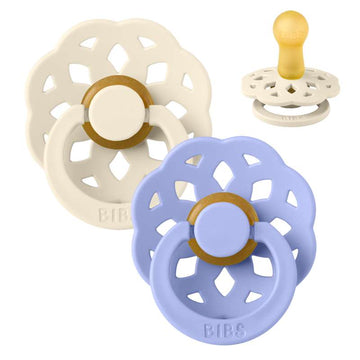 BIBS Runde Boheme-Schnuller - 2er-Pack - Gr. 2 - Naturkautschuk - Ivory/Hush 