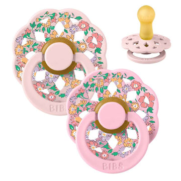 BIBS Kerek bohém cumi - 2-es csomag - mé. 2 - természetes gumi - Liberty - Oscar Meadow/Blossom Mix 