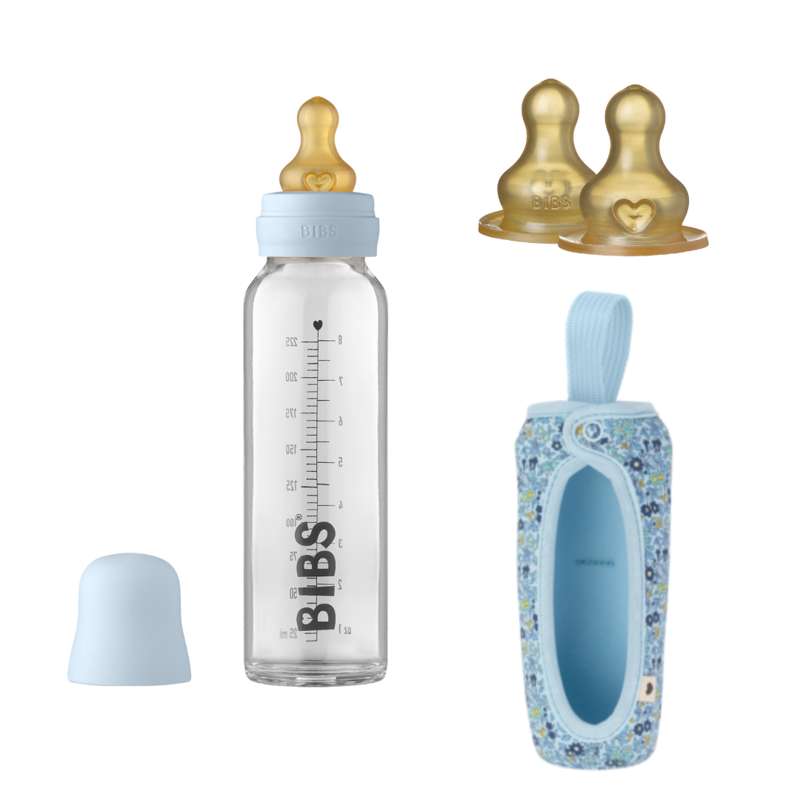 BIBS Flasche Bundle - No3 - Groß - Baby Blau/Kamille Rasen 