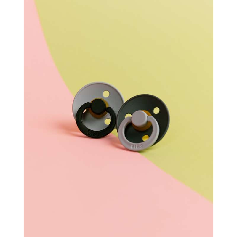 BIBS Rund Colour Sut - Str. 2 - Naturgummi - Studio - Fusion - Cloud/Iron Mix