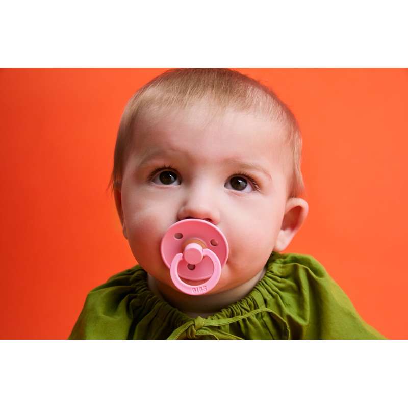 BIBS Anatomisk Colour Sut - 2-Pak - Str. 1 - Naturgummi - Baby Pink/Tango