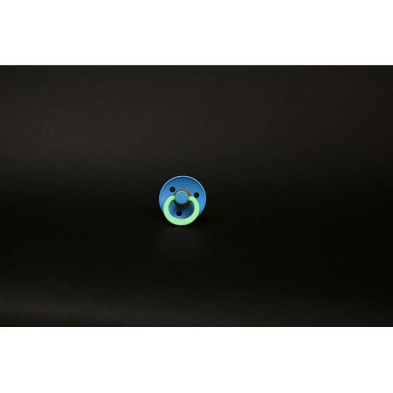 BIBS Rund Colour Sut - Str. 1 - Naturgummi - GLOW - Sky Blue