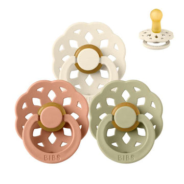 BIBS Round Boheme Pacifier - Sam pack - 3 pcs. - sz. 2 - Soft Autumn 