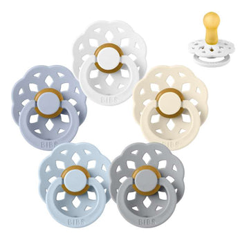 BIBS Runde Boheme Schnuller - Sammelpackung - 5 Stück - Gr. 2 - Weich und klar 