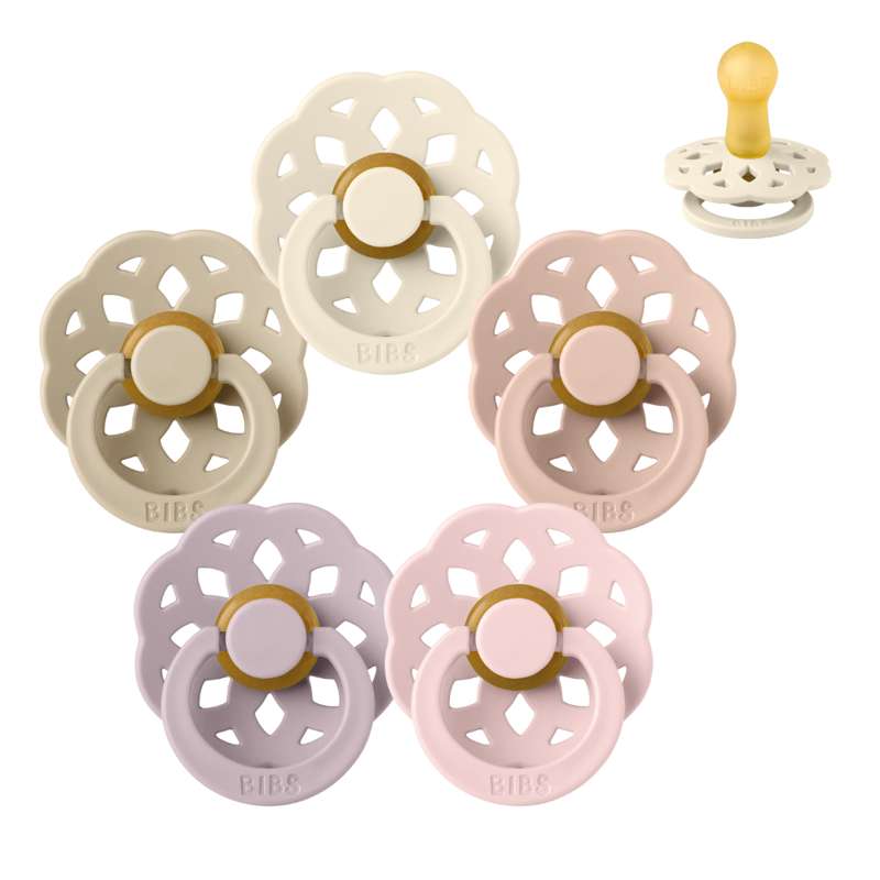 BIBS Кръгла Бохемска Биберон - Sampak - 5 бр. - р-р 2 - Мек и нежен 