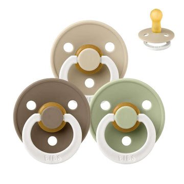 Bibs Round Colour Pacifier - Bundle - 3 pcs. - sz. 2 - Sleep Tight Little One - GLOW 