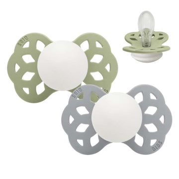 BIBS Symmetrinen Infinity tutti - 2-Pak - Koko 2 - Silikoni - GLOW - Sage/Cloud