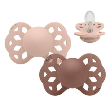 BIBS Symmetrische Infinity Speen - 2-Pack - Maat 1 - Siliconen - Blush/Woodchuck