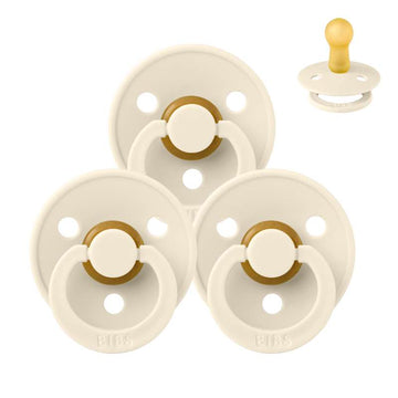 Bibs Round Colour Pacifier - Sampler - 3 pcs. - sz. 2 - Ivory 