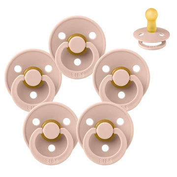 Bibs Round Colour Pacifier - Sample pack - 5 pcs. - sz. 2 - Blush 