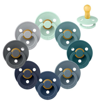 Bibs Round Colour Pacifier - Sample pack - 8 pcs. - sz. 2 - Crashing Waves 