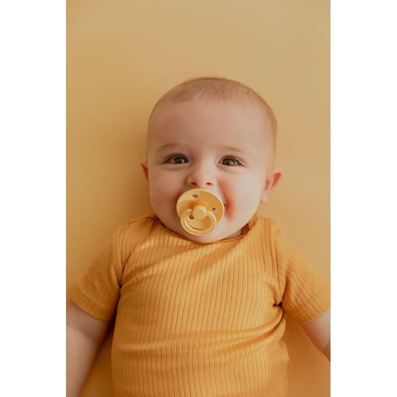 BIBS Sucette Ronde Colour - Pack de 3 - Taille 1 - Beurre pâle