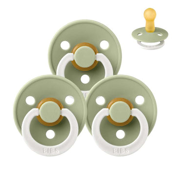 Bibs Кръгъл Colour Биберон - Sampak - 3 бр. - р-р 2 - GLOW - Салвия 