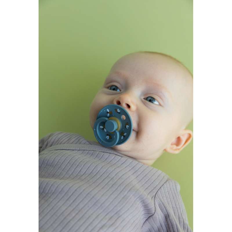 BIBS Rund Colour Sut - Str. 3 - Naturgummi - Studio - Bumblebee - Petrol