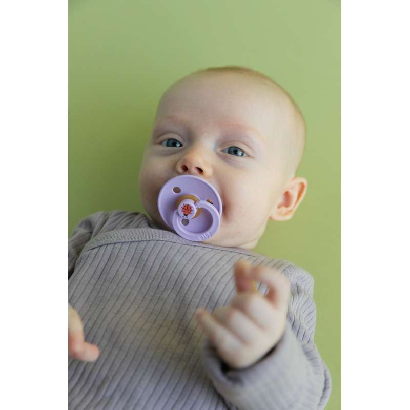 BIBS Rund Colour Sut - Str. 1 - Naturgummi - Studio - Ladybug - Violet Sky