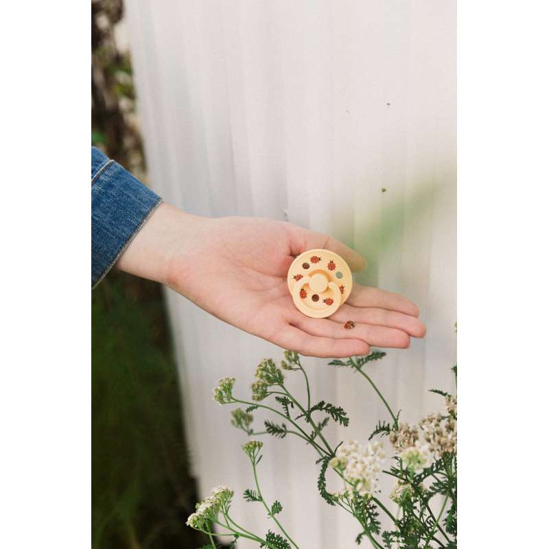 BIBS Rund Colour Sut - 2-Pak - Str. 2 - Naturgummi - Studio - Ladybug - Sage Mix