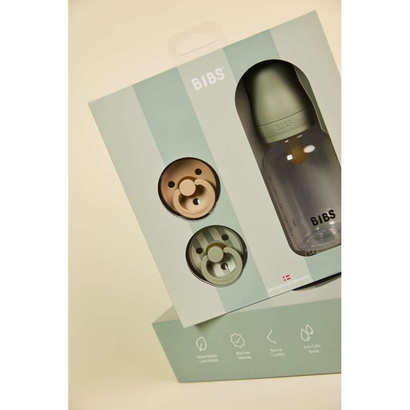 BIBS Coffret cadeau pour bébé - Sprinkle - Sauge 
