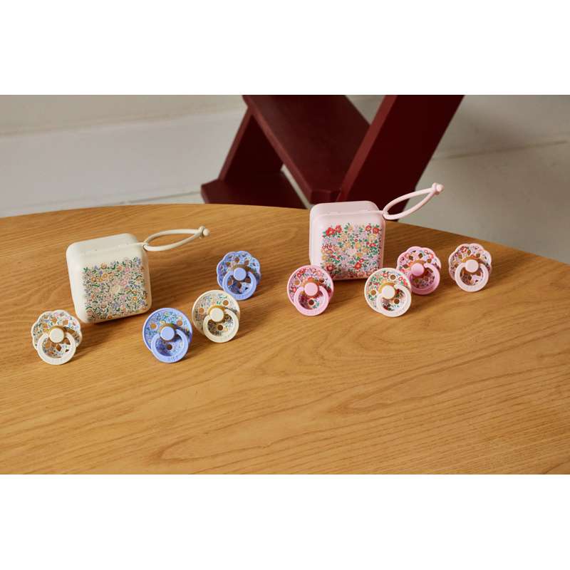 BIBS Ciuccio rotondo Colour - 2 pz - tg. 1 - gomma naturale - Liberty - Oscar Meadow/Petal Mix 