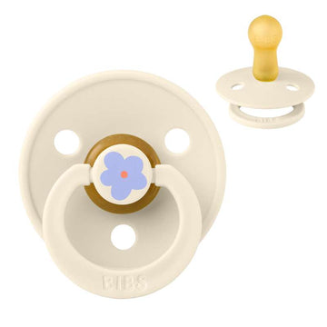 Sucette Bibs Rond Colour - t. 2 - caoutchouc naturel - Studio - Jasmine - Ivoire 