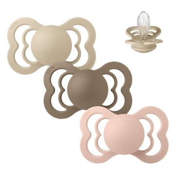 BIBS Sucette Supreme - Pack assorti - 3 pièces - Taille 2 - Soft and Earthy