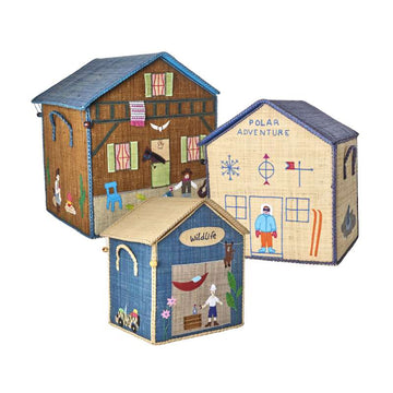 RICE Raffia Storage Houses - Adventure - 3 pcs.