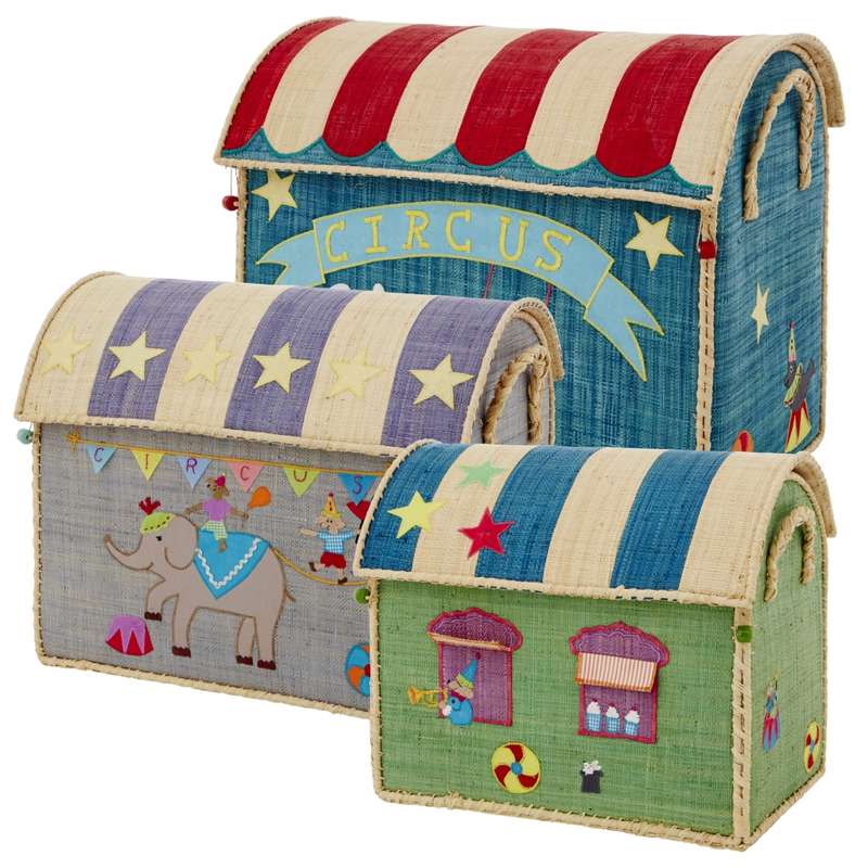 RICE Raffia Storage House - Circus - Medium