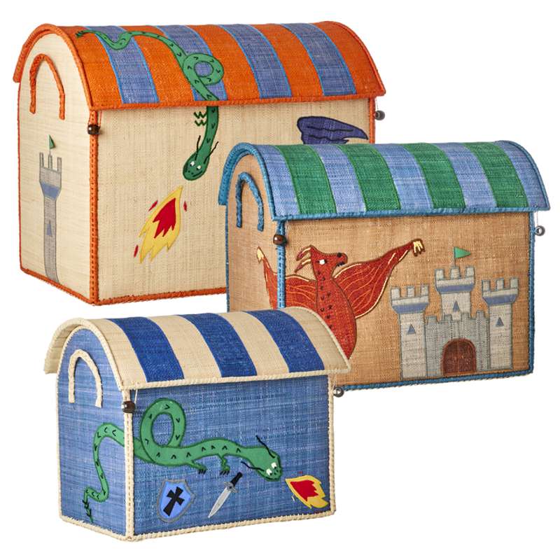 RICE Maison de rangement en raffia - Dragon - Moyen 